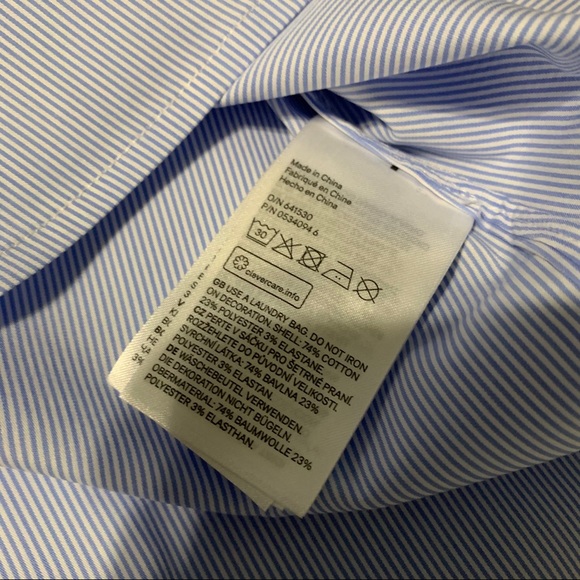 NWT! H&M Blue & White Striped Button Down Shirt - Picture 9 of 11
